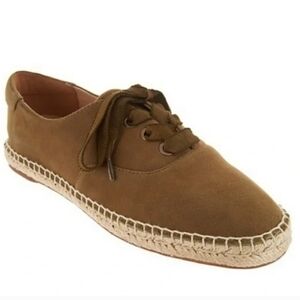Lace up linen soled shoes